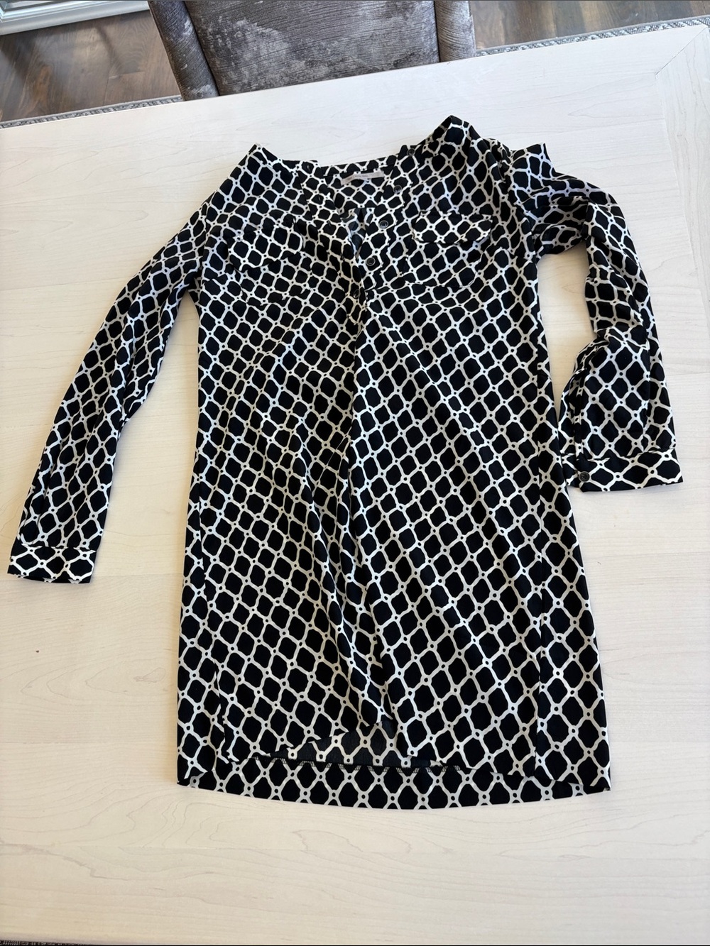 GAP Black and White Geometric Mini Dress